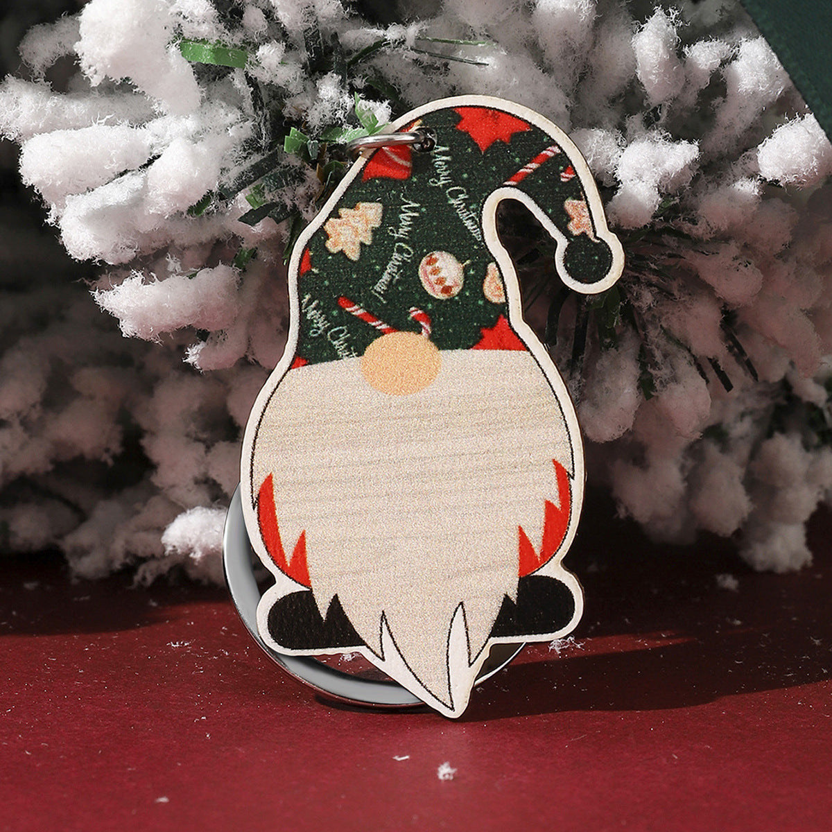 Wholesale Christmas Wooden Santa Claus DIY Writable Keychain