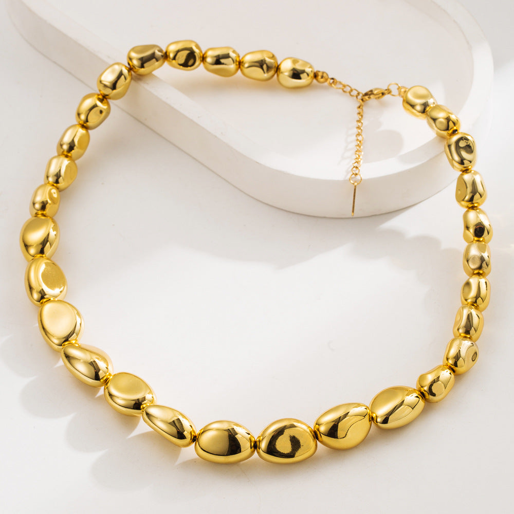 Wholesale titanium steel beaded necklace hip hop love necklace