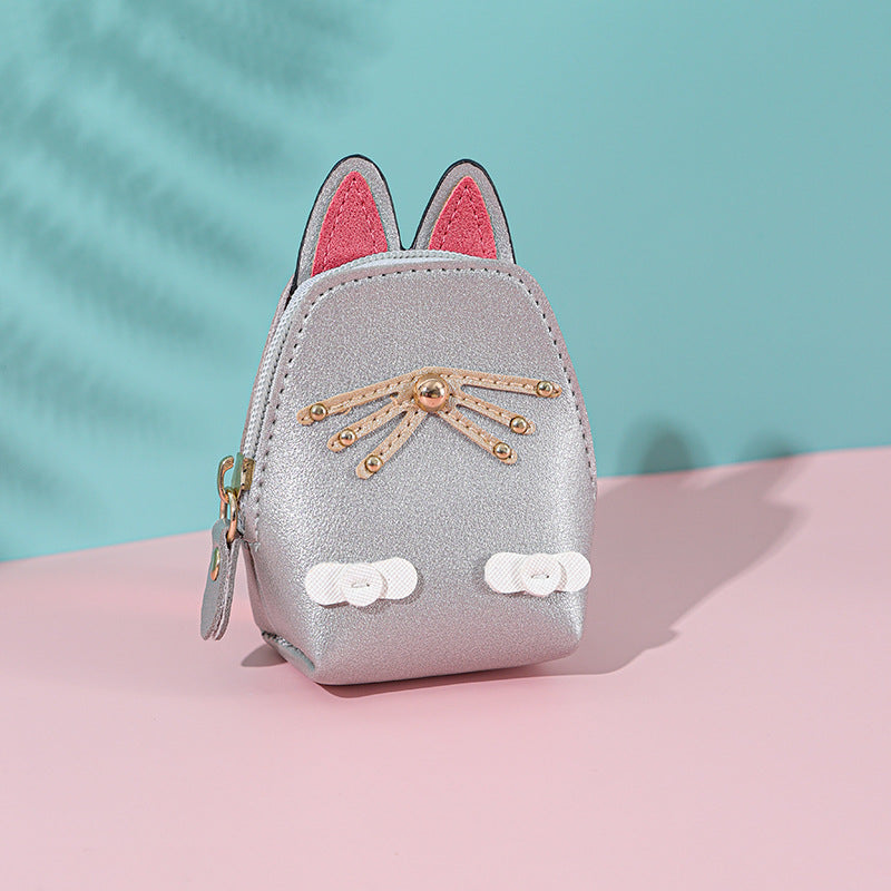 Wholesale PU Cartoon Cat Coin Purse Keychain