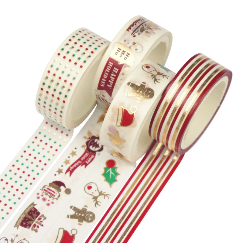 Wholesale Christmas and Paper Tape Set Gold Plated DIY Decorative Tape