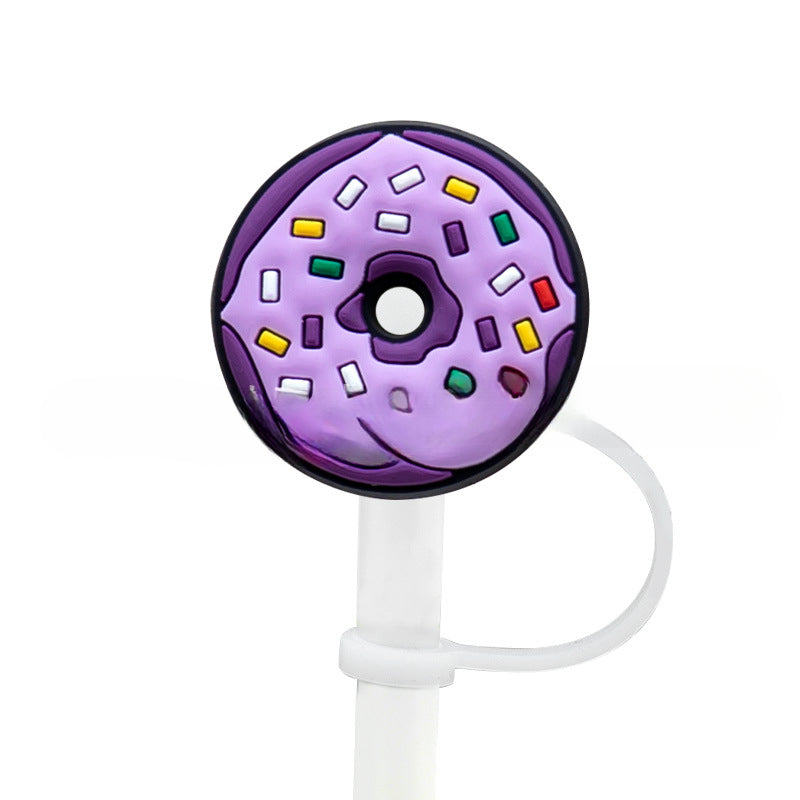 Wholesale 10pcs/pack New Donut DIY Decoration 10MM Straw Silicone Dust Stopper