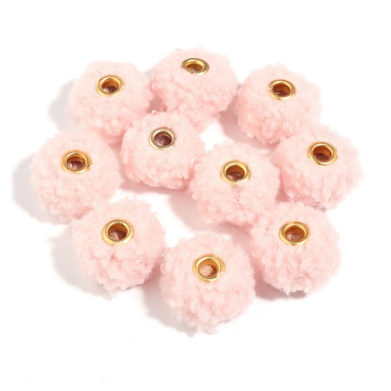 Wholesale 10pcs Colorful Fuzzy Spacer Beads