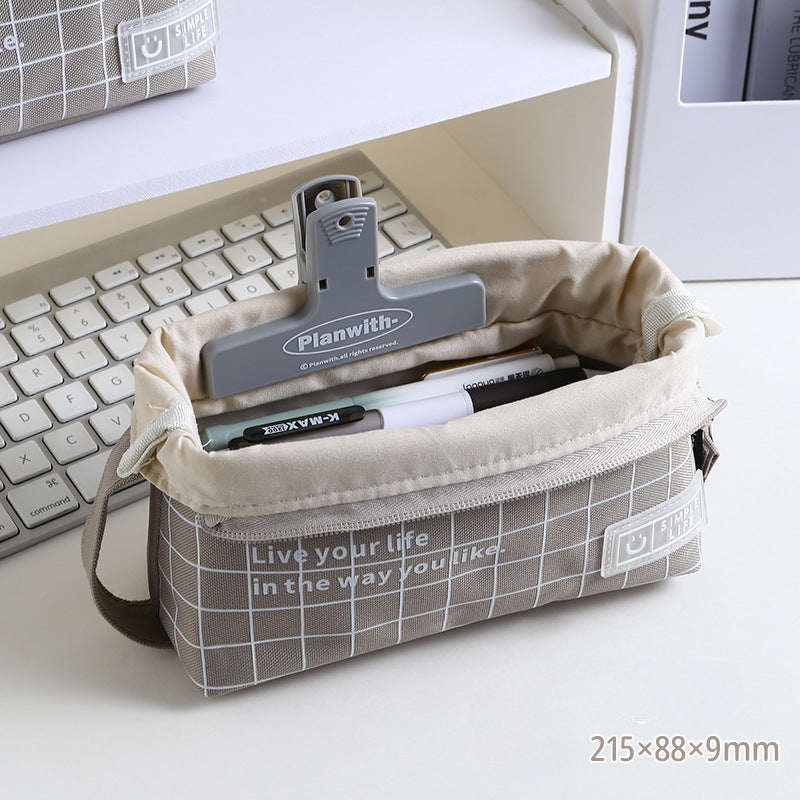 Wholesale New Polyester Fiber Simple Large Capacity Pencil Case