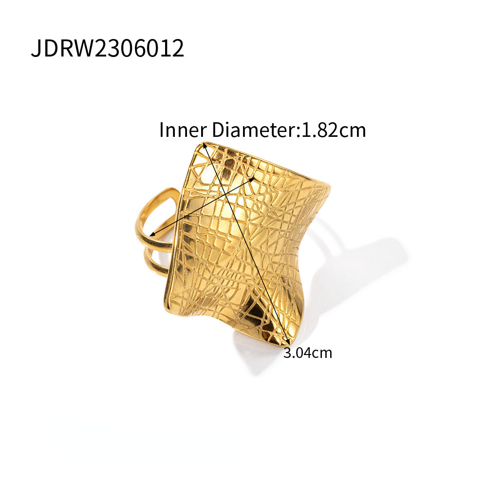 Wholesale New Mesh Design Stainless Steel 18K Gold Plated Ring