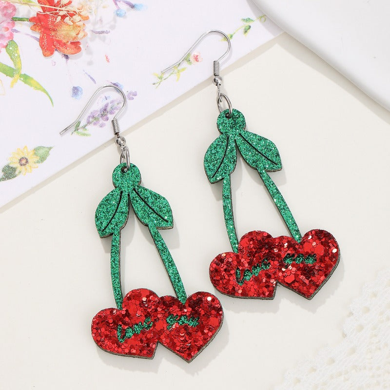 Wholesale Valentine's Day Bohemian Wine Glass Earrings