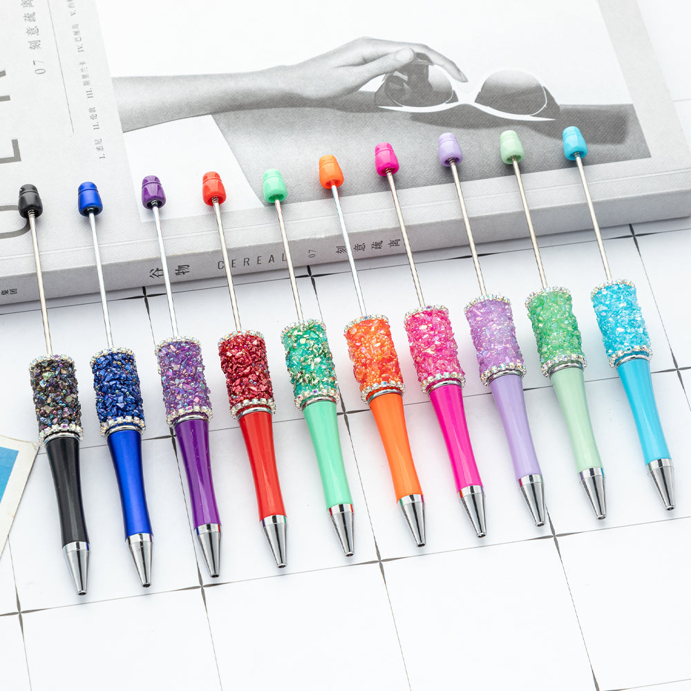 Wholesale Beadable Pen Irregular Gravel Rhinestones DIY Pens
