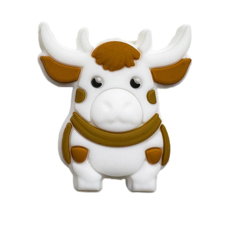 Wholesale 10PCS Cattle Series Cartoon Silicone Beads