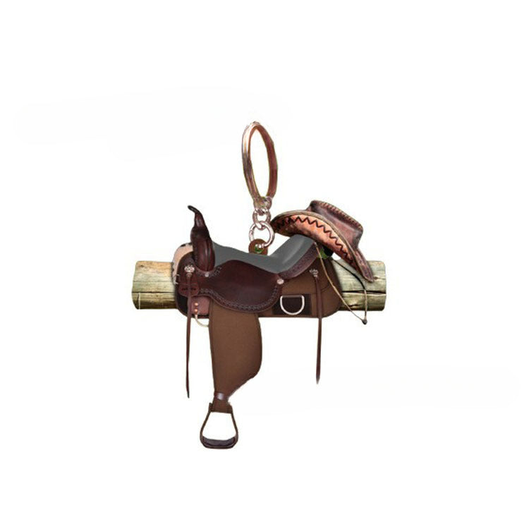 Wholesale Acrylic Western Cowboy Saddle Keychain