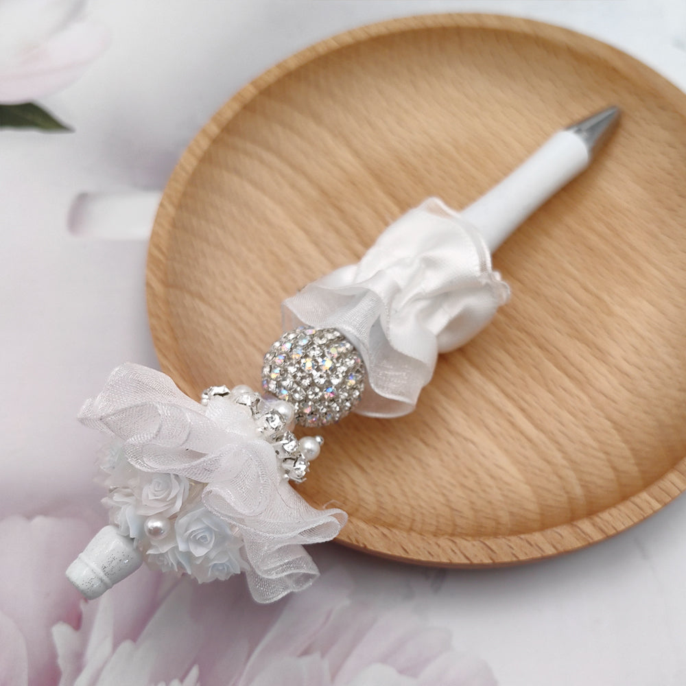 Wholesale Beaded Pen Handmade Boutique Lace Bouquet Beaded Pen Souvenirs