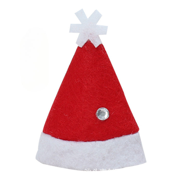 Wholesale 12pcs/pack Hot Sale Mini Santa Hat Non Woven Lollipop Hat Party Supplies