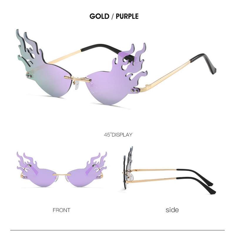 Wholesale Flame Rimless PC Sunglasses