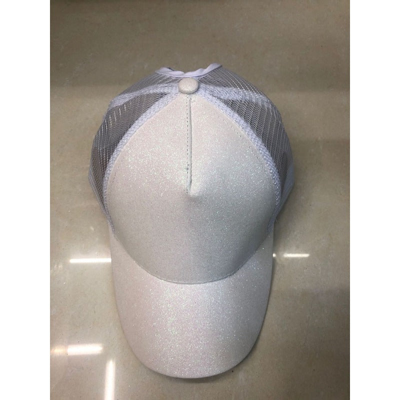 Wholesale Cotton Back Opening Sequin Ponytail Baseball Caps