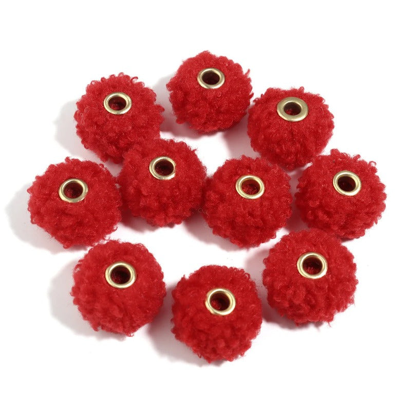 Wholesale 10pcs Colorful Fuzzy Spacer Beads