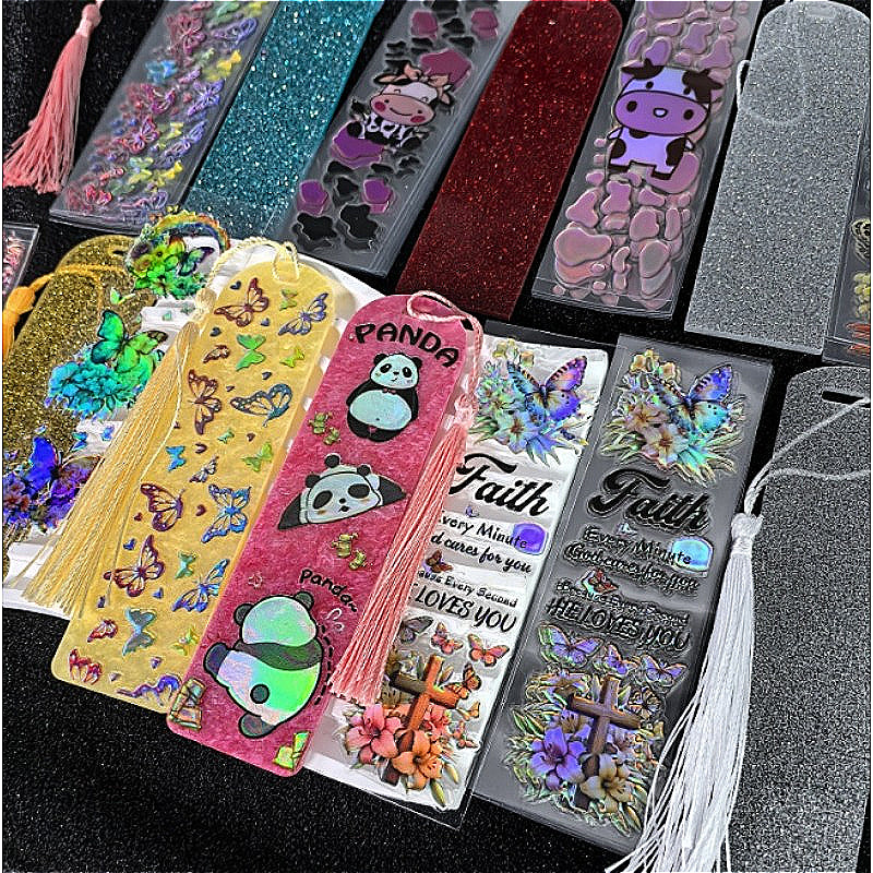 Wholesale Random Holographic Stickers 20/50/100pcs UV DTF Wraps Pen Sticker & Cartoon Random Styles Bookmark Stickers for Crafts Wraps