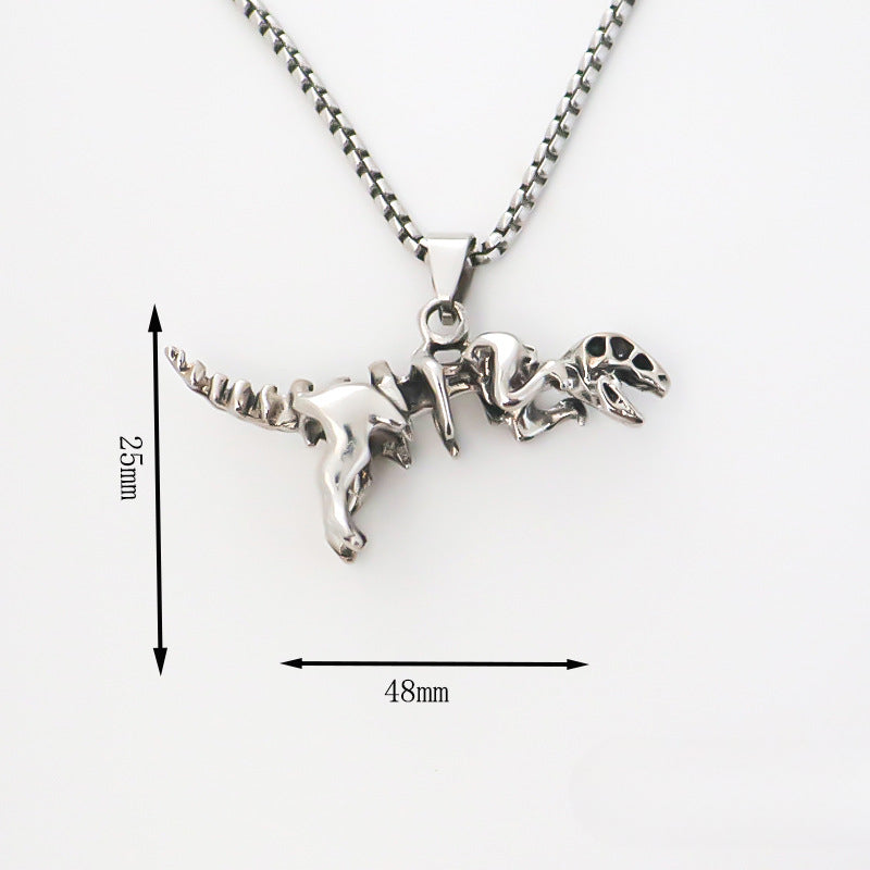 Wholesale Goth Theme Creative Dinosaur Skeleton Retro Necklace