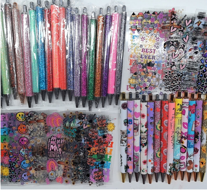 Wholesale Random Stickers 20/50/100pcs UV DTF Wraps & Cartoon Random Styles Pen Stickers for Crafts