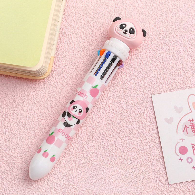 Wholesale Plastic Cute Bear Ten Color Ballpoint Pen