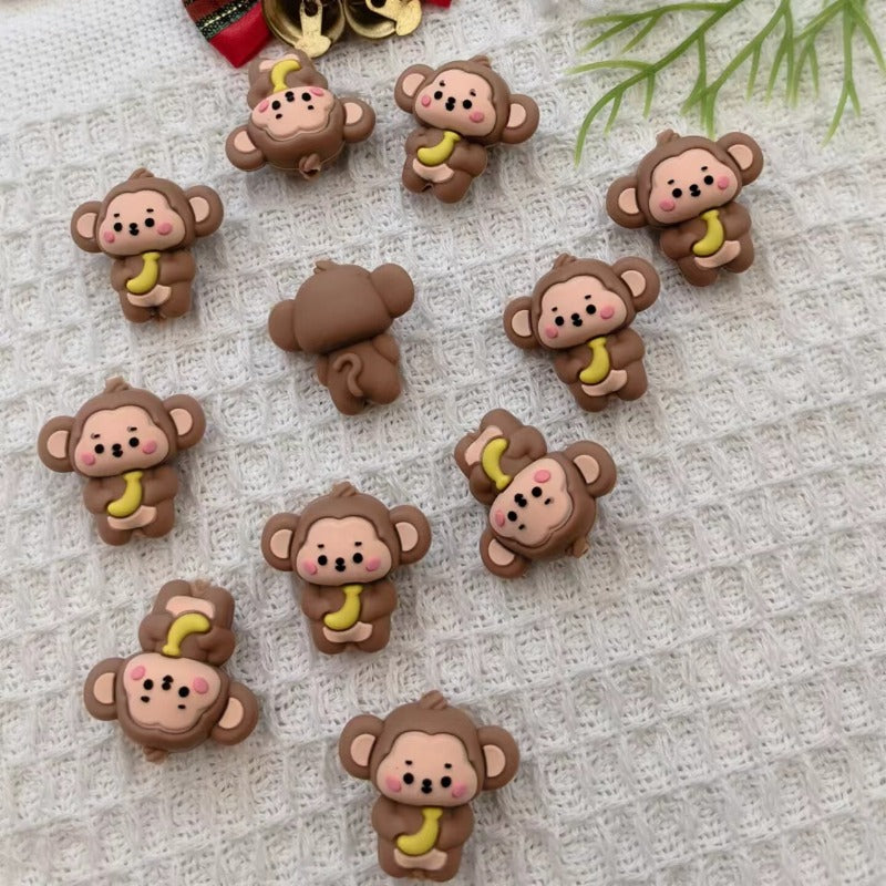 Wholesale 10pcs 3D New Cute Cartoon Monkey Silicone Beads