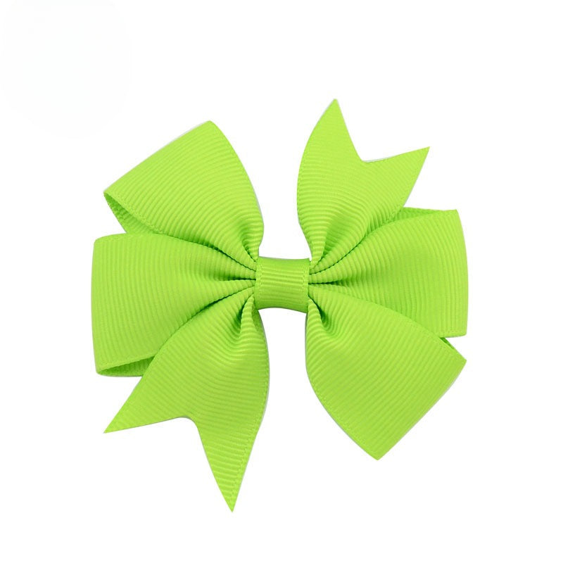 Wholesale 10pcs Handmade Baby Dovetail V Ribbed Ribbon Bow Hairpin