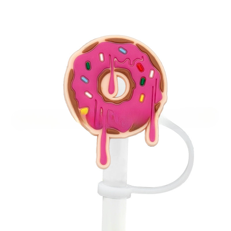 Wholesale 10pcs/pack New Donut DIY Decoration 10MM Straw Silicone Dust Stopper