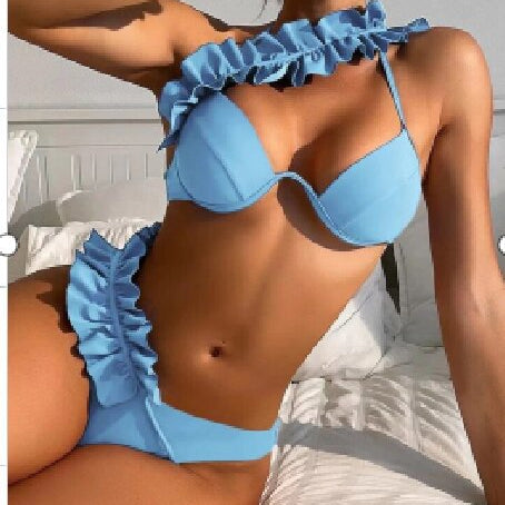 Wholesale Solid Color Split Nylon Swimwear