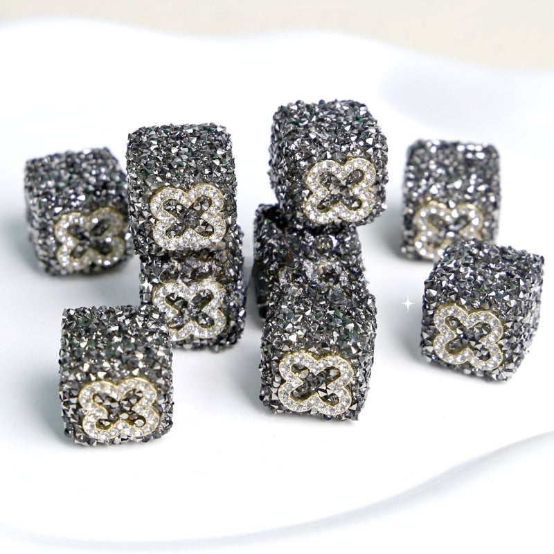 Wholesale Valentine's Day Black Square Acrylic Sugar Beads