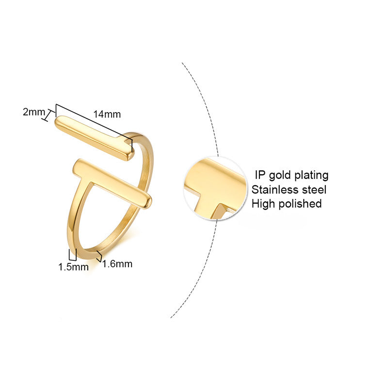 Wholesale Geometric Smooth and Simple Personalized Titanium Steel Rings