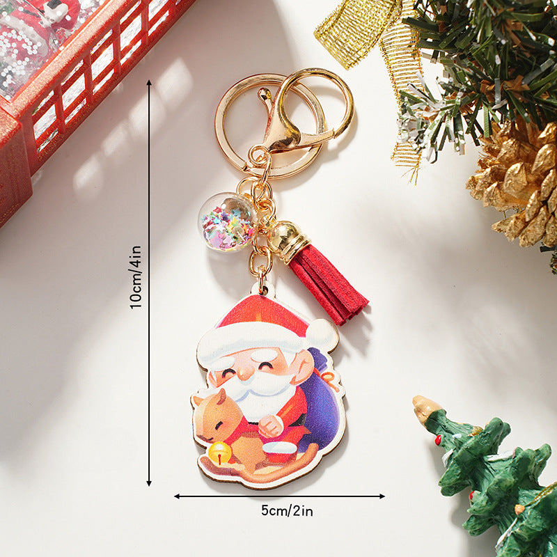 Wholesale Christmas Gift Wooden Cartoon Keychain