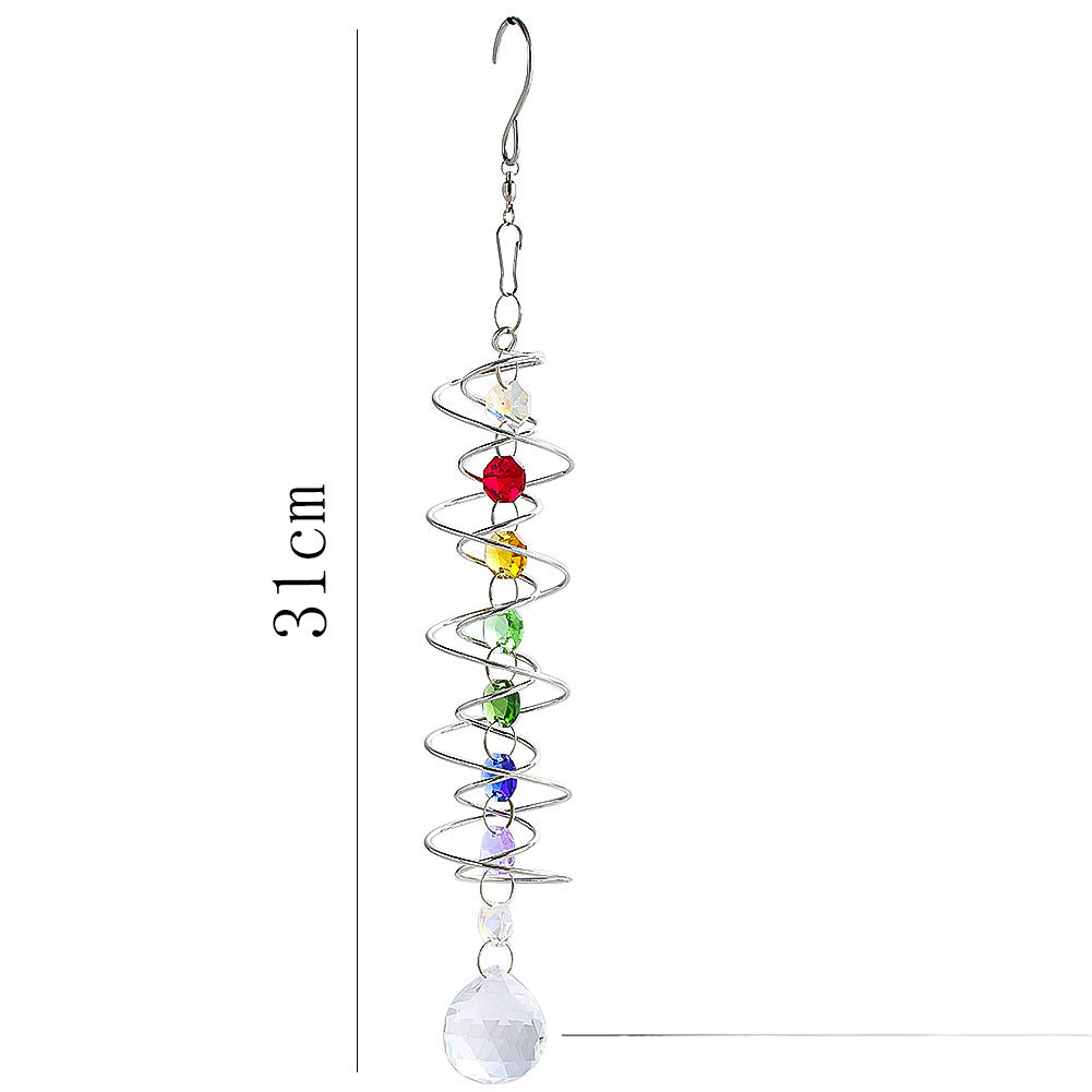 Wholesale Mobis Ring Stainless Steel Rotating Crystal Ball Wind Chime