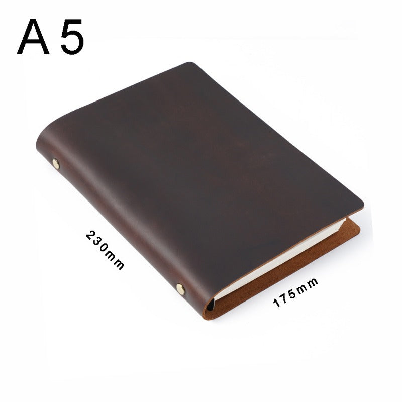 Wholesale Real Leather Vintage Loose Leaf Office Business Handmade Notebook