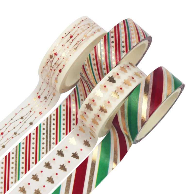Wholesale Christmas and Paper Tape Set Gold Plated DIY Decorative Tape
