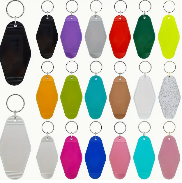 Wholesale Blank Unfinished Acrylic Name Motel Keychain Luggage Pendant