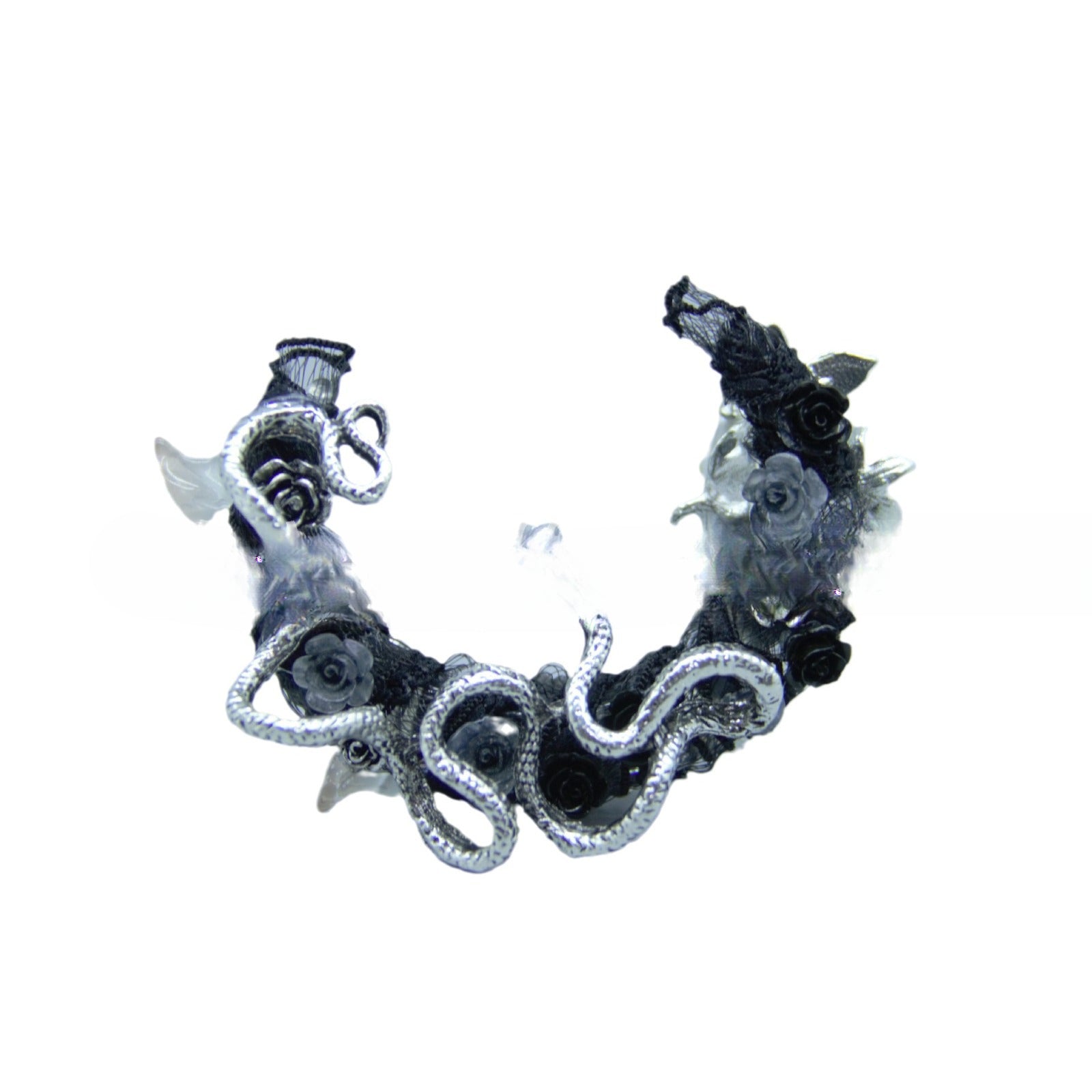 Wholesale 2pcs Heavy Industry Handmade Beads High-grade Snake Holding Moon Dripping Pearl DIY Jewelry Accessories