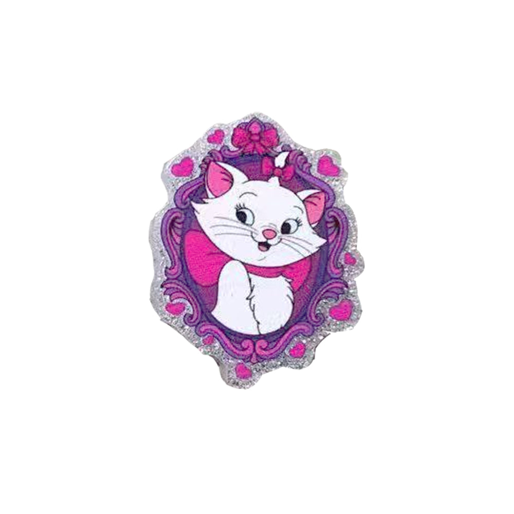 Wholesale 10 Pcs Yellow Duck and Pink Cat Cartoon 2D Acrylic Glittery DIY Focal Beads OLY Exclusive