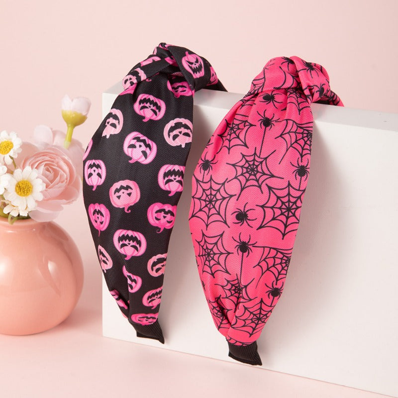 Wholesale Halloween Printed Personalized Pumpkin Ghost Face Fashion Headband