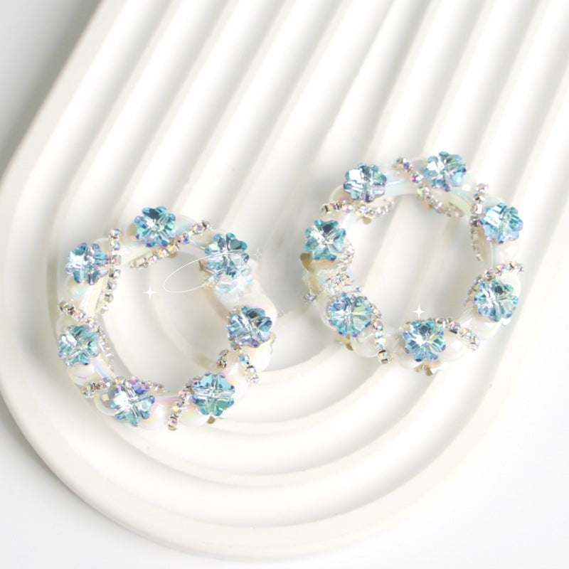 Wholesale Shiny Clover Water Diamond Crown Running Ring Acrylic Beads