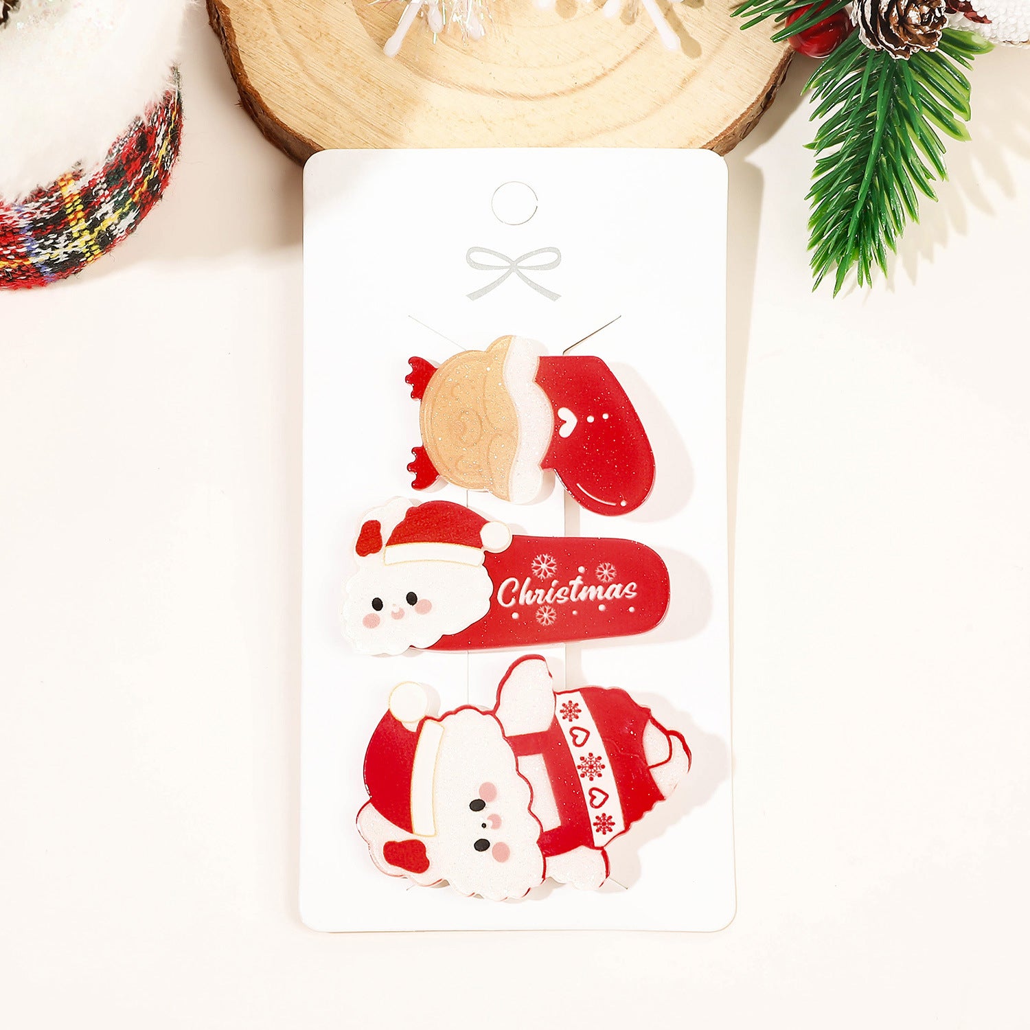 Wholesale 3pcs/pack Christmas Small Hairpin Card Cartoon Cute Bangs Clip Crushed Hair Top Clip