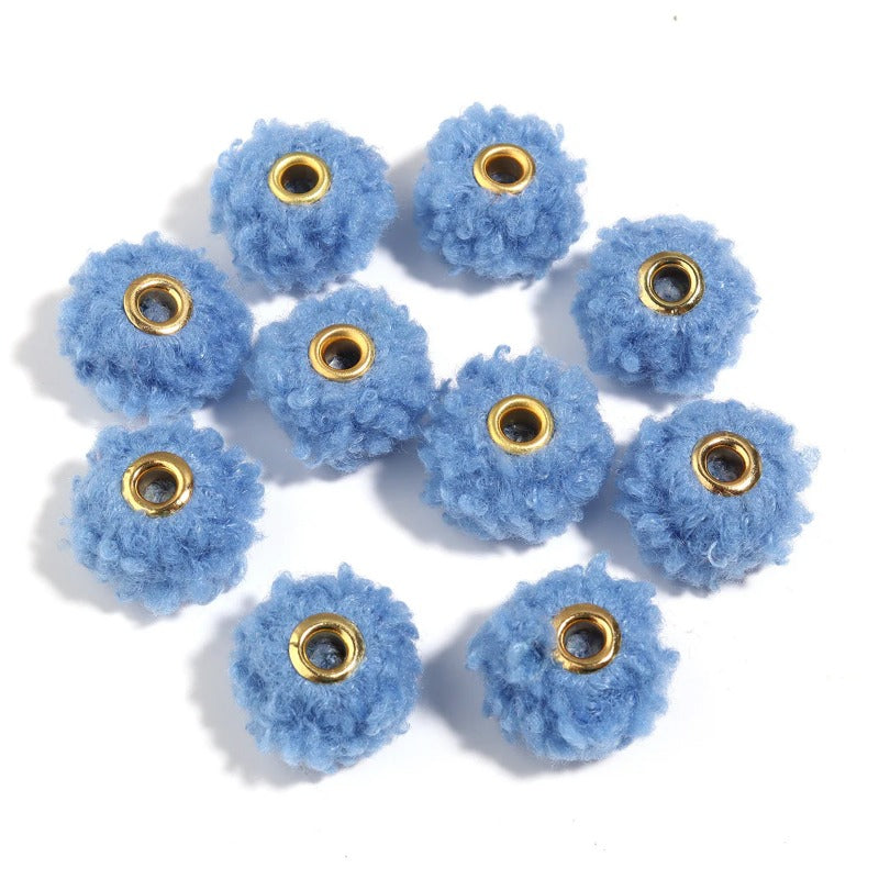 Wholesale 10pcs Colorful Fuzzy Spacer Beads