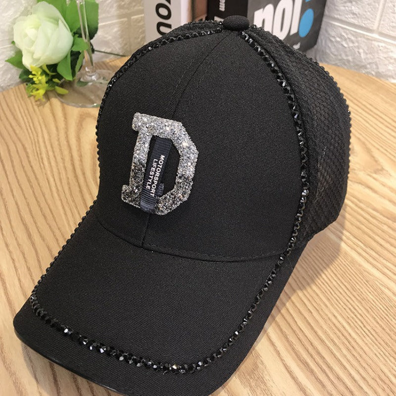 Wholesale Cotton Handmade Diamond Studded Baseball Caps