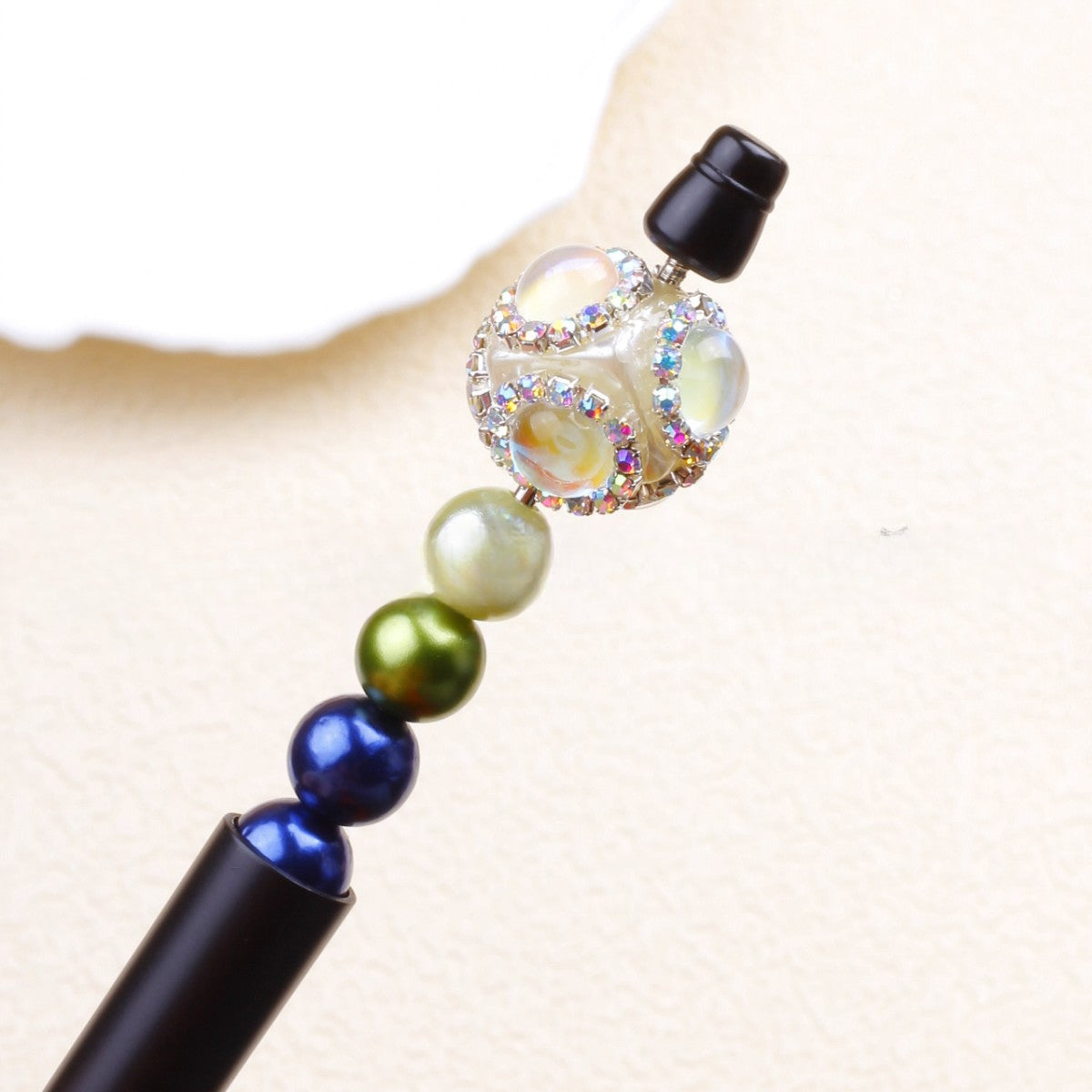 Wholesale 10pcs Acrylic Oblique Hole Six Sided Cat's Eye Diamond Beads