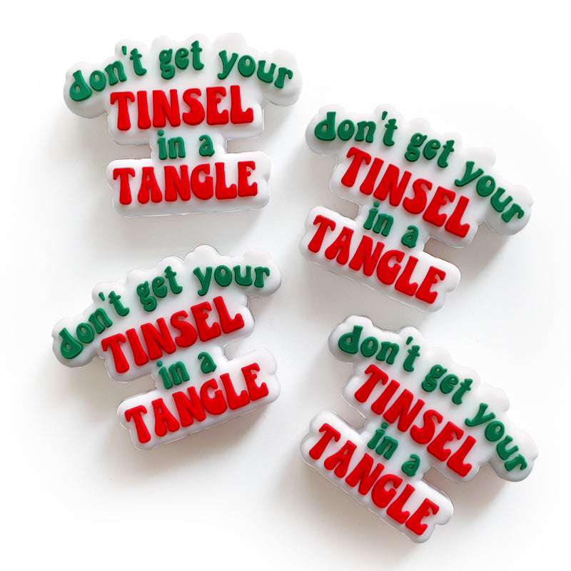 Wholesale 10PCS Don’t Get Your Tinsel in A Tangle Silicone Beads
