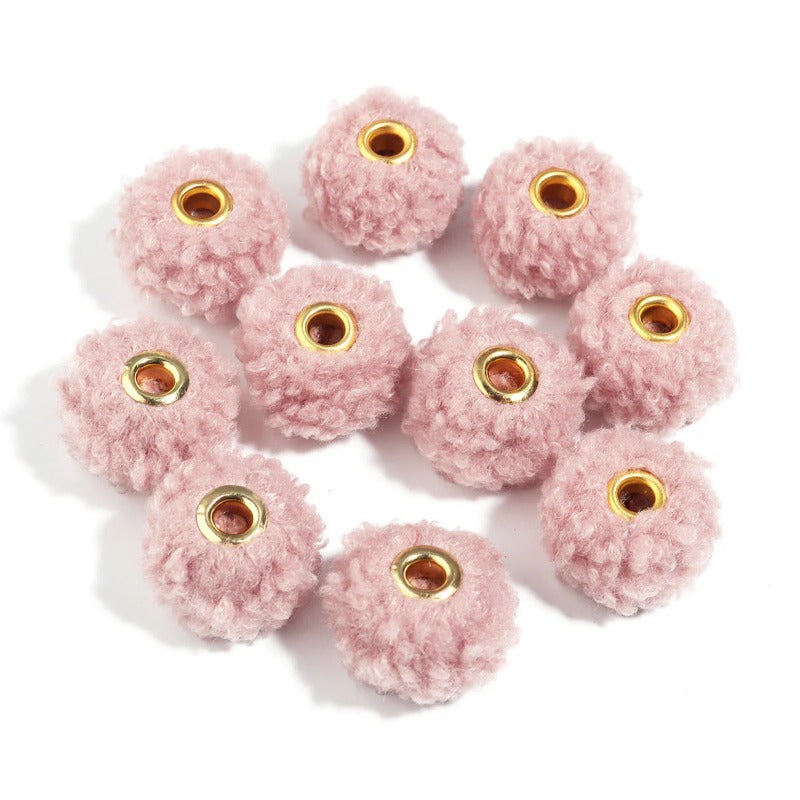 Wholesale 10pcs Colorful Fuzzy Spacer Beads