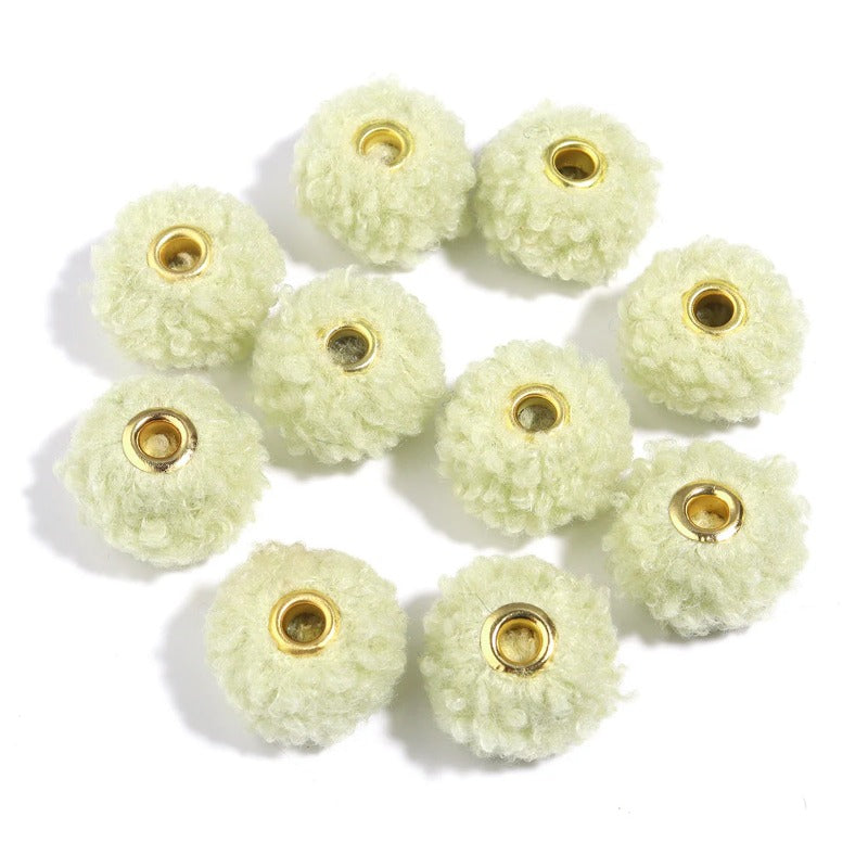Wholesale 10pcs Colorful Fuzzy Spacer Beads