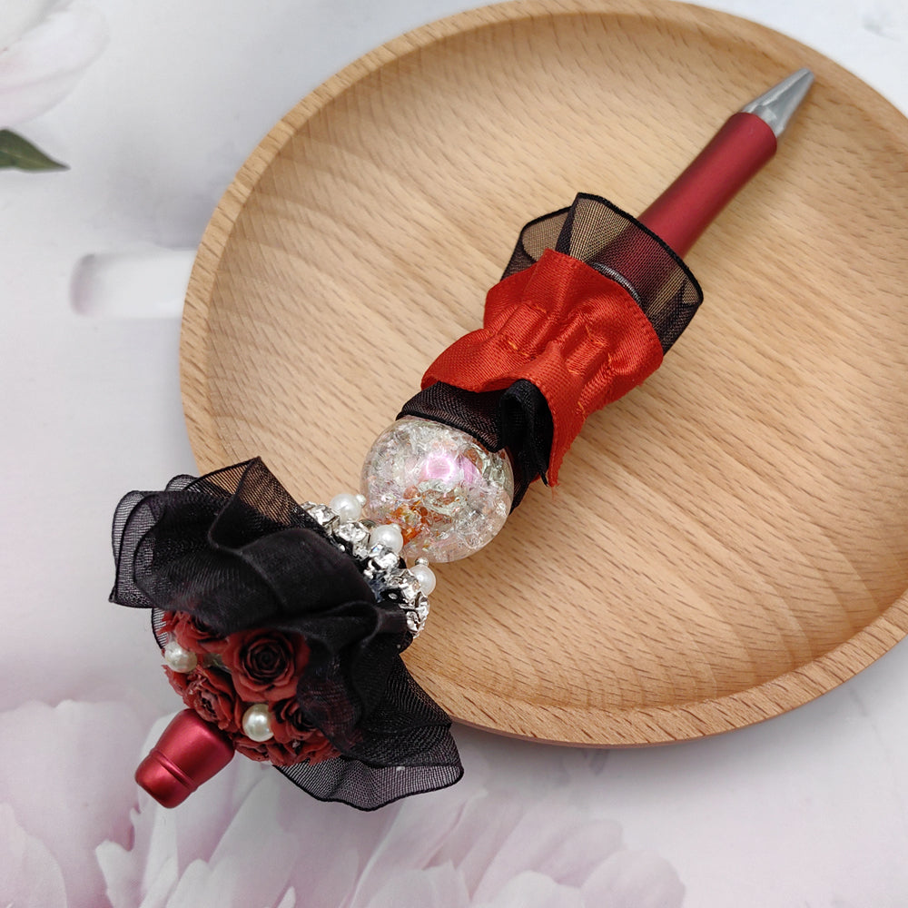 Wholesale Beaded Pen Handmade Boutique Lace Bouquet Beaded Pen Souvenirs