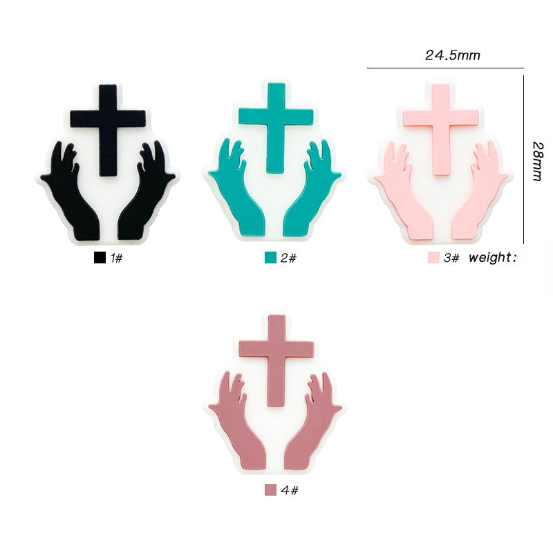 Venta al por mayor 10 piezas de cadena de chupete muerde cuentas de silicona