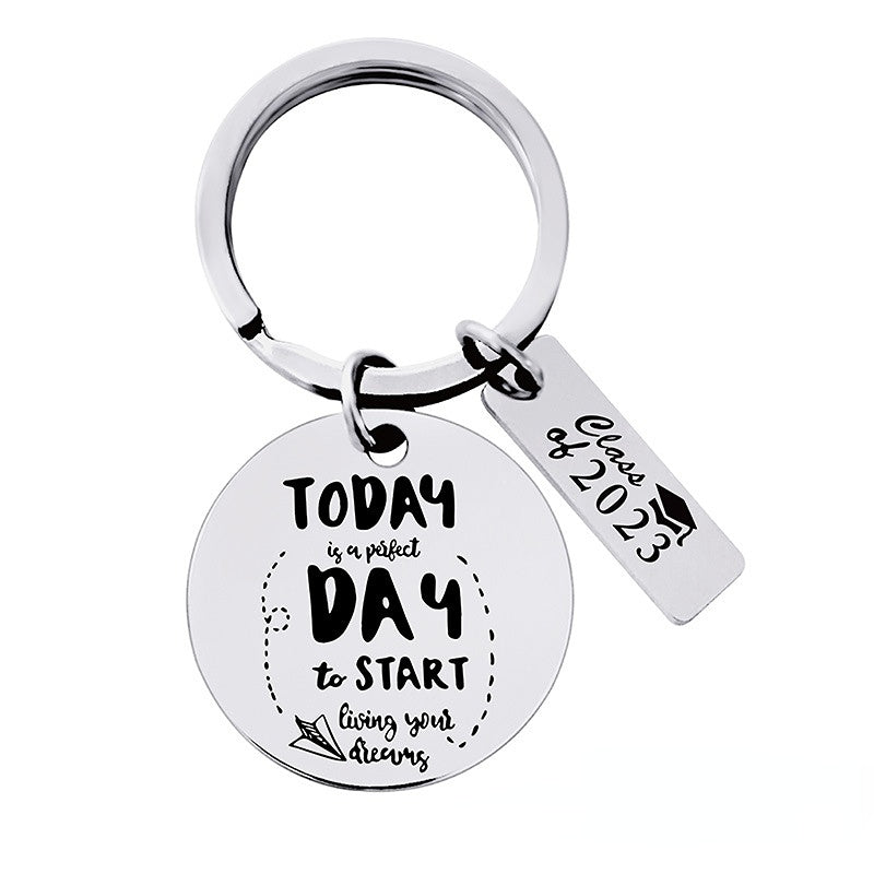 Wholesale Stainless Steel Graduation Season Lettering Keychain