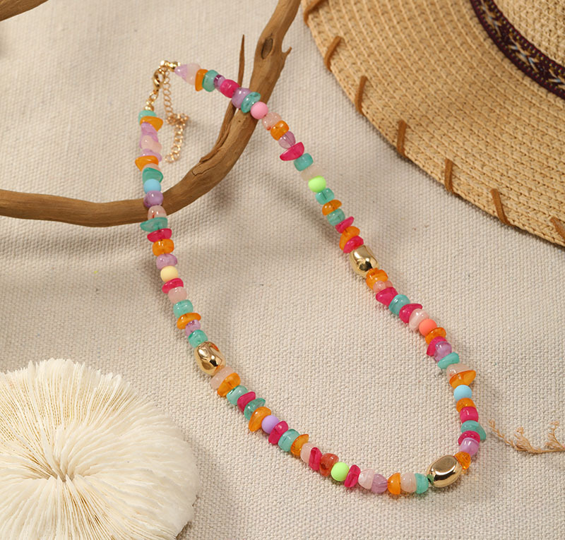 Wholesale Mixed Color Stone Acrylic Necklaces