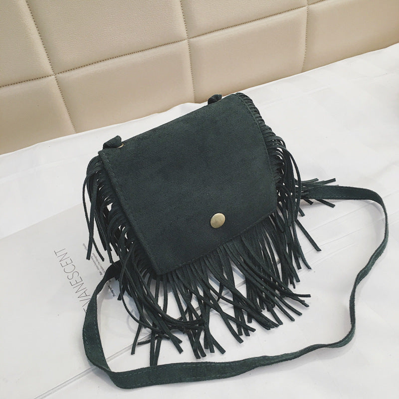 Wholesale Suede Kids Tassel Shoulder Bag