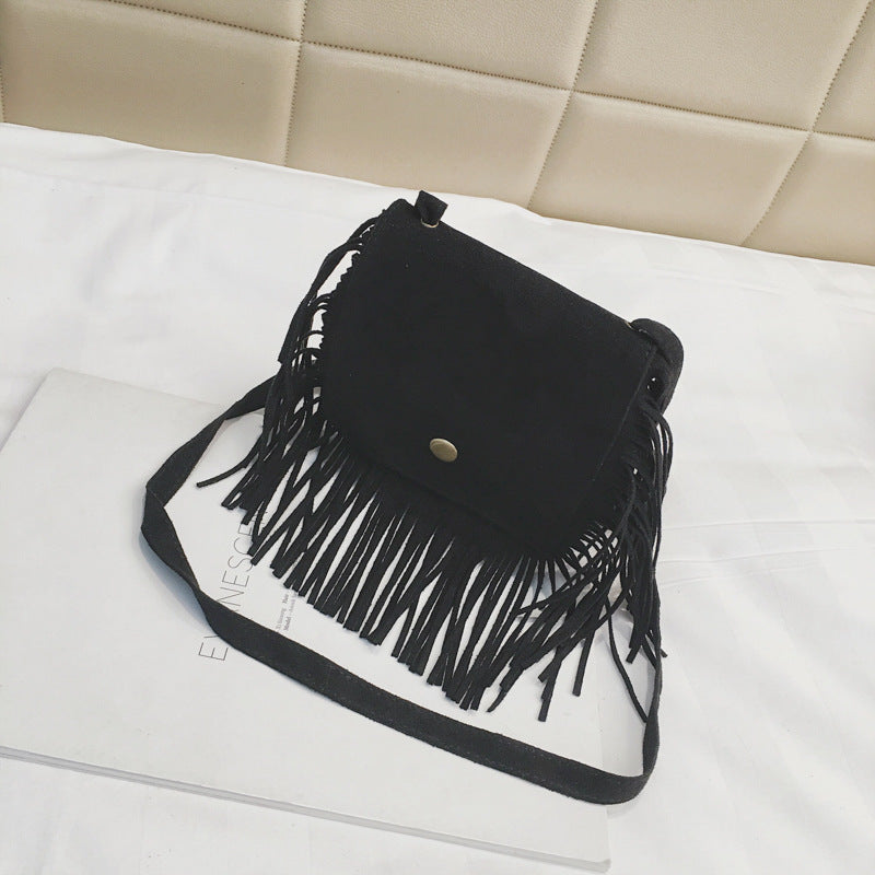 Wholesale Suede Kids Tassel Shoulder Bag