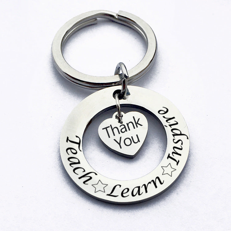 Wholesale Teacher's Day Stainless Steel Keychain Thanksgiving